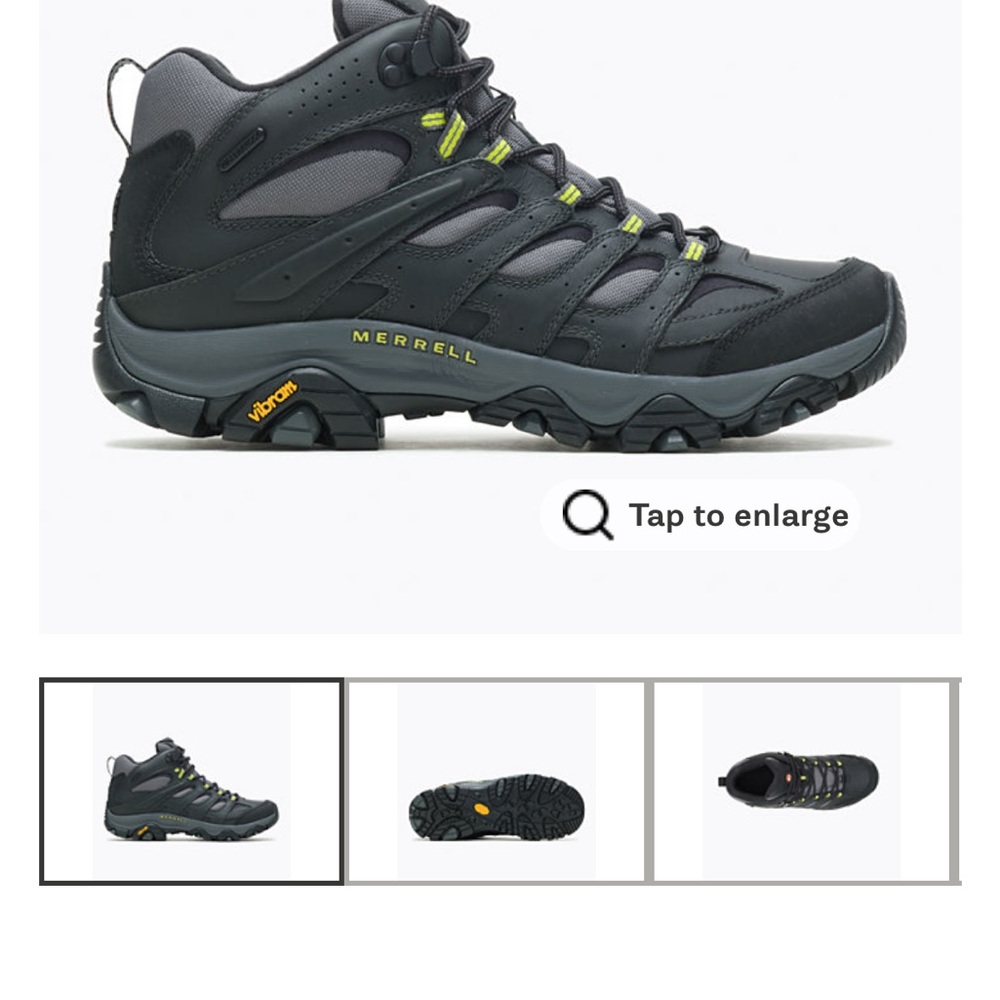 New! Men’s 10 Merrell Moab 3 Thermo Mid Waterproof boot in graphite medium width